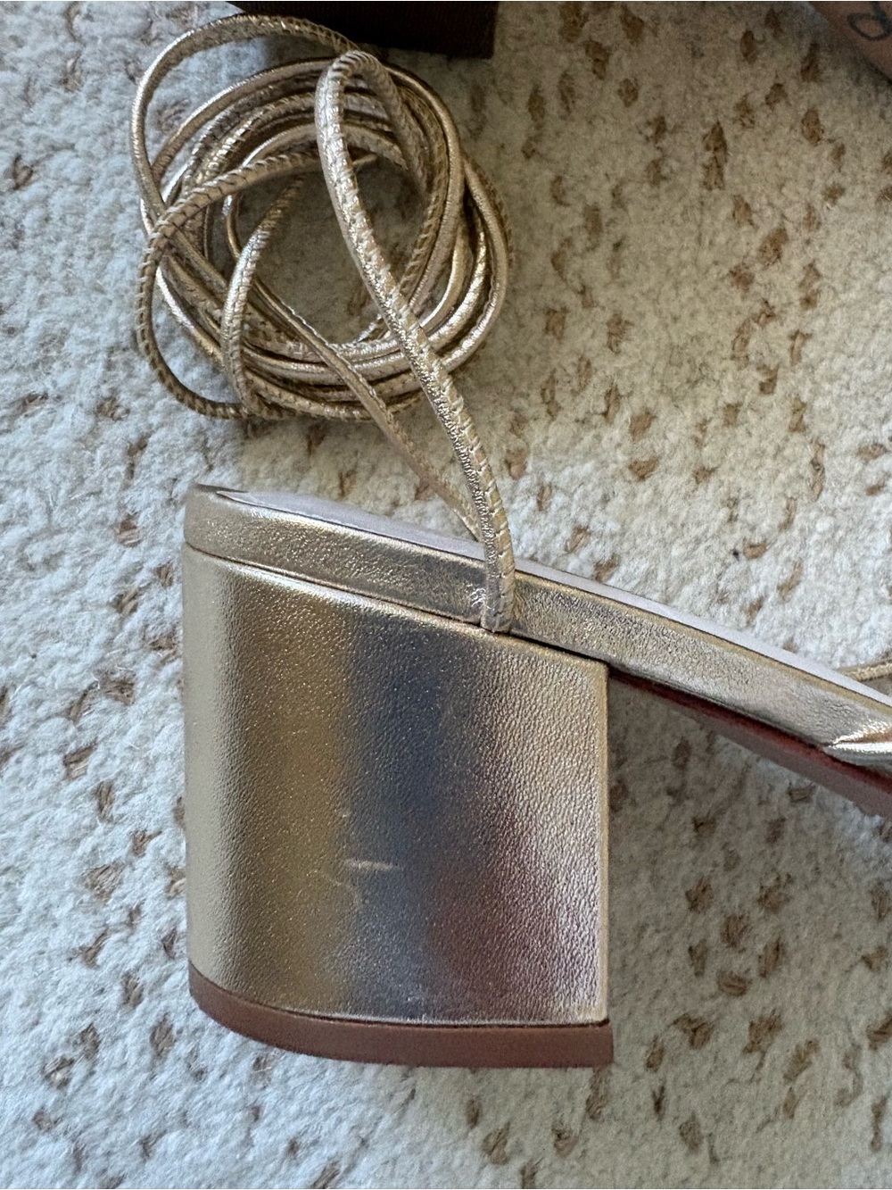 PORTE & PAIRE Metallic Leather Sandals Size 9 - Picture 12 of 13
